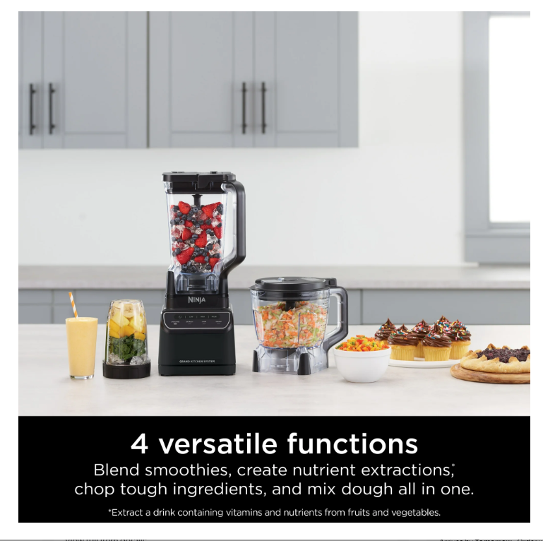 Licuadora Ninja Grand, 1,9 lts, procesador de alimentos, vaso 500 ml.