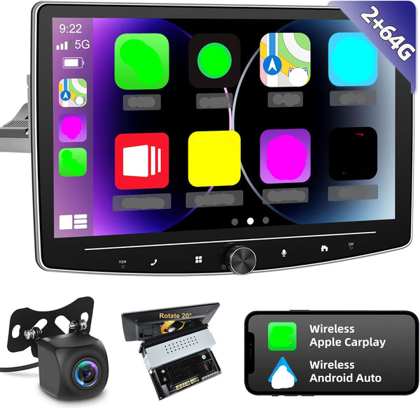 Estéreo con pantalla táctil un solo DIN Apple Carplay y Android