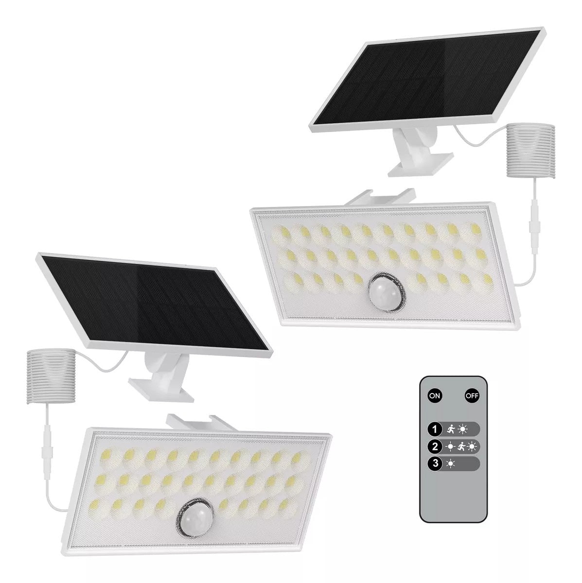 2 Luces solares para exteriores de 2600 mAh con sensor COOSOLUX