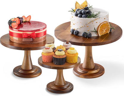 Soporte de madera rústico para cupcakes TIDITA de madera de acacia