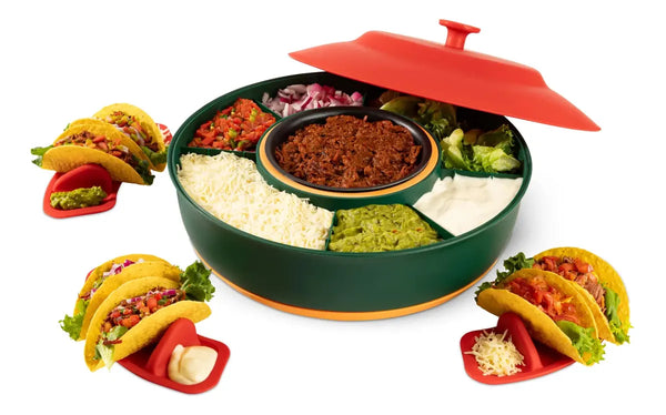 Barra Para Tacos Giratoria SugarWhisk Lazy Susan Taco Bar Con 4 Soportes