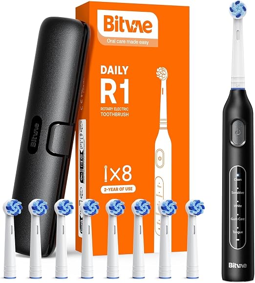 Cepillo Eléctrico Bitvae R1 Giratorio 8 Cabezales recargable.