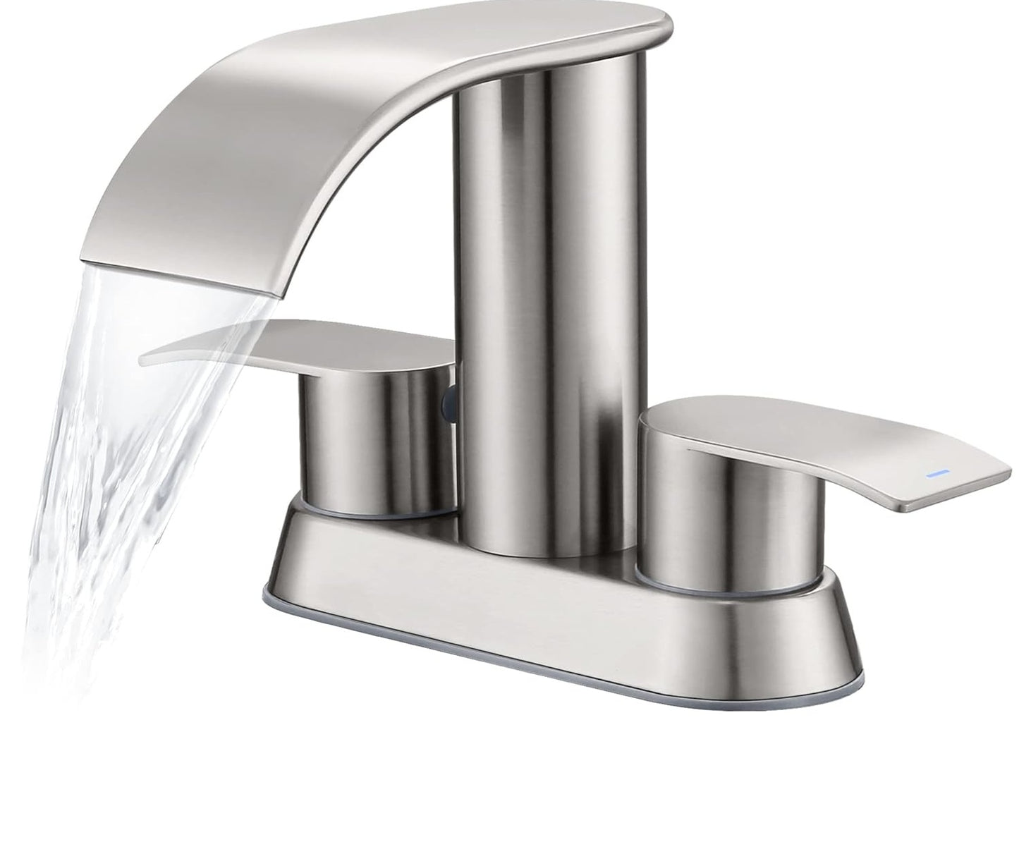 Grifo estilo cascada para lavabo de baño, níquel cepillado, dos manijas ULTIMATE UNICORN