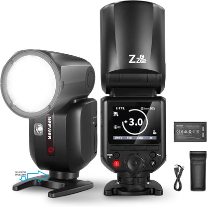 Flash TTL Neewer Z2Pro-C Cabeza Redonda Canon HSS 76W SIN BASE