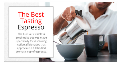 Cafetera para Estufa, 9 Tazas, Espresso, LUXHAUS, Olla de Moka.