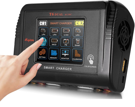 Cargador de batería dual Lipo Hiyiton Pantalla Táctil RC. USADO