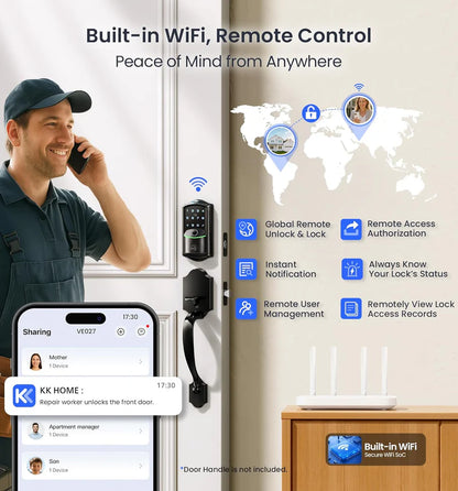 Cerradura Inteligente WiFi Huella Teclado VE027
