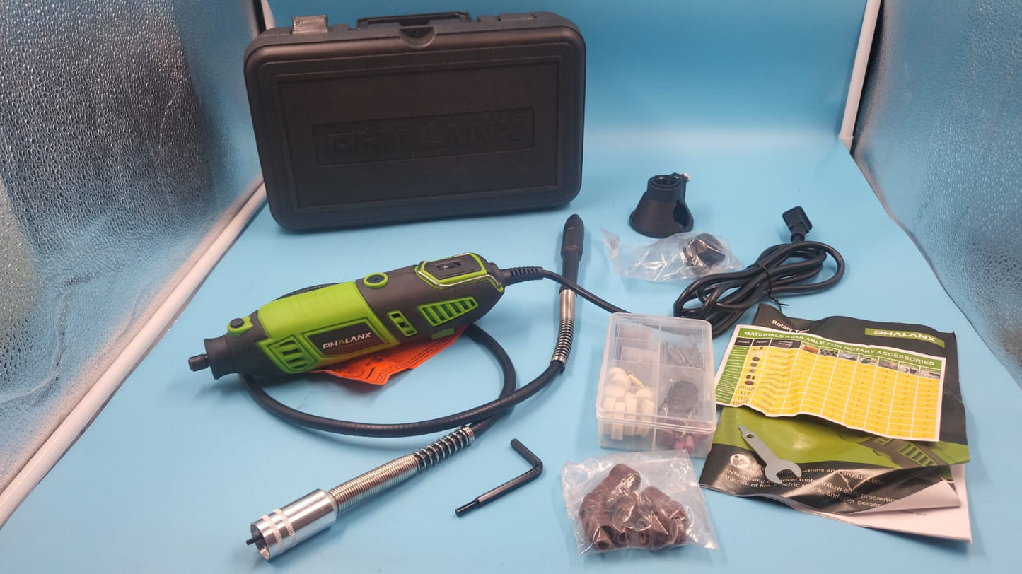 Kit de herramientas rotativas de 180 W, PHALANX de 1.5 amperios 6 velocidades