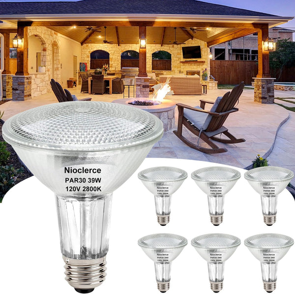 Bombillas 6 pza halógeno de cuello largo 39 W, 120 V, 400 lm Nioclerce PAR30