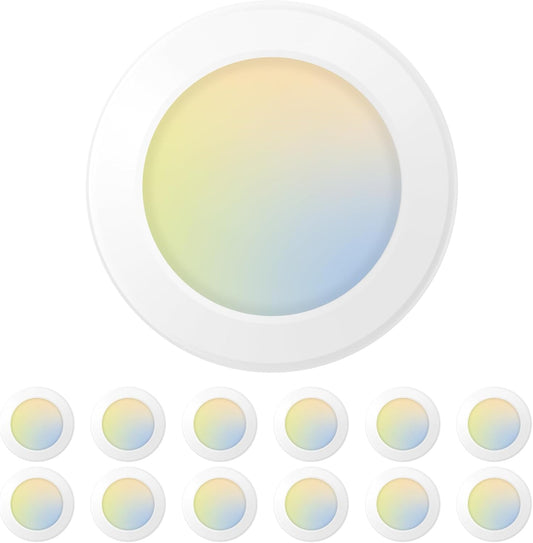 Amico Paquete de 12 luces LED de disco de 5/6 pulgadas