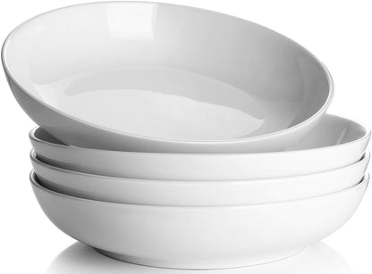 Platos de porcelana fina 32 Oz 5 pza Pasta Sopa Blanco