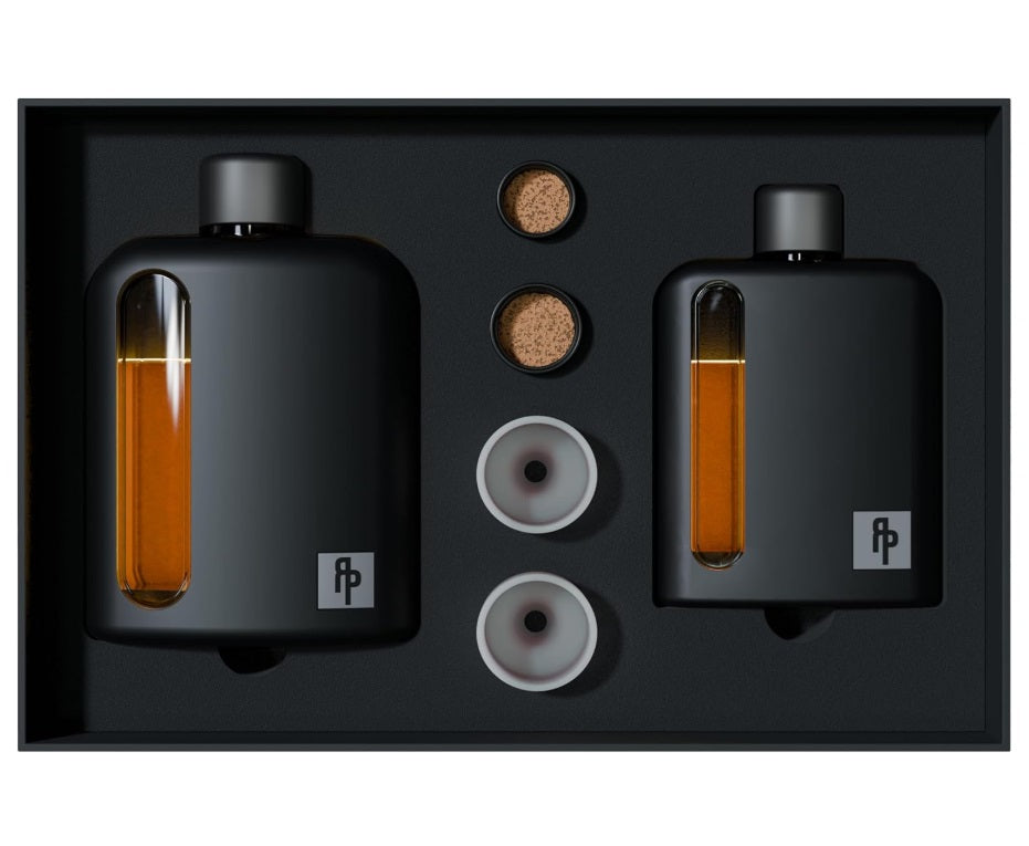 Frasco moderno de vidrio para hombres con forros de tapa de corcho y silicona. Ragproper