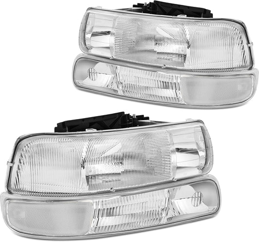 Conjunto de faros delanteros transparentes comp Silverado 00-06  Tahoe Suburban