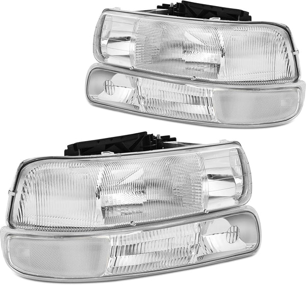 Conjunto de faros delanteros transparentes comp Silverado 00-06  Tahoe Suburban