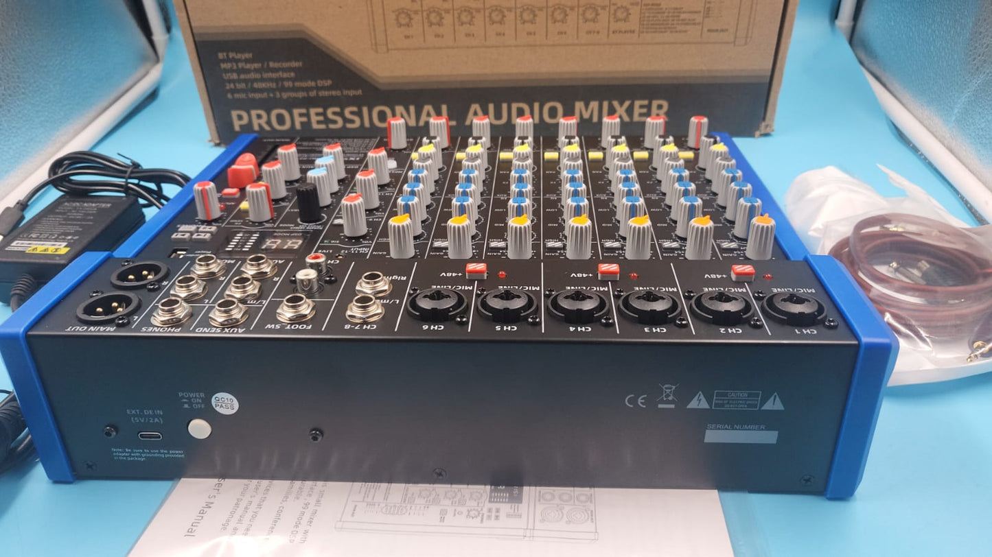 Mezclador de audio, mezclador de DJ de 12 canales JXSOU  MU-P210FX