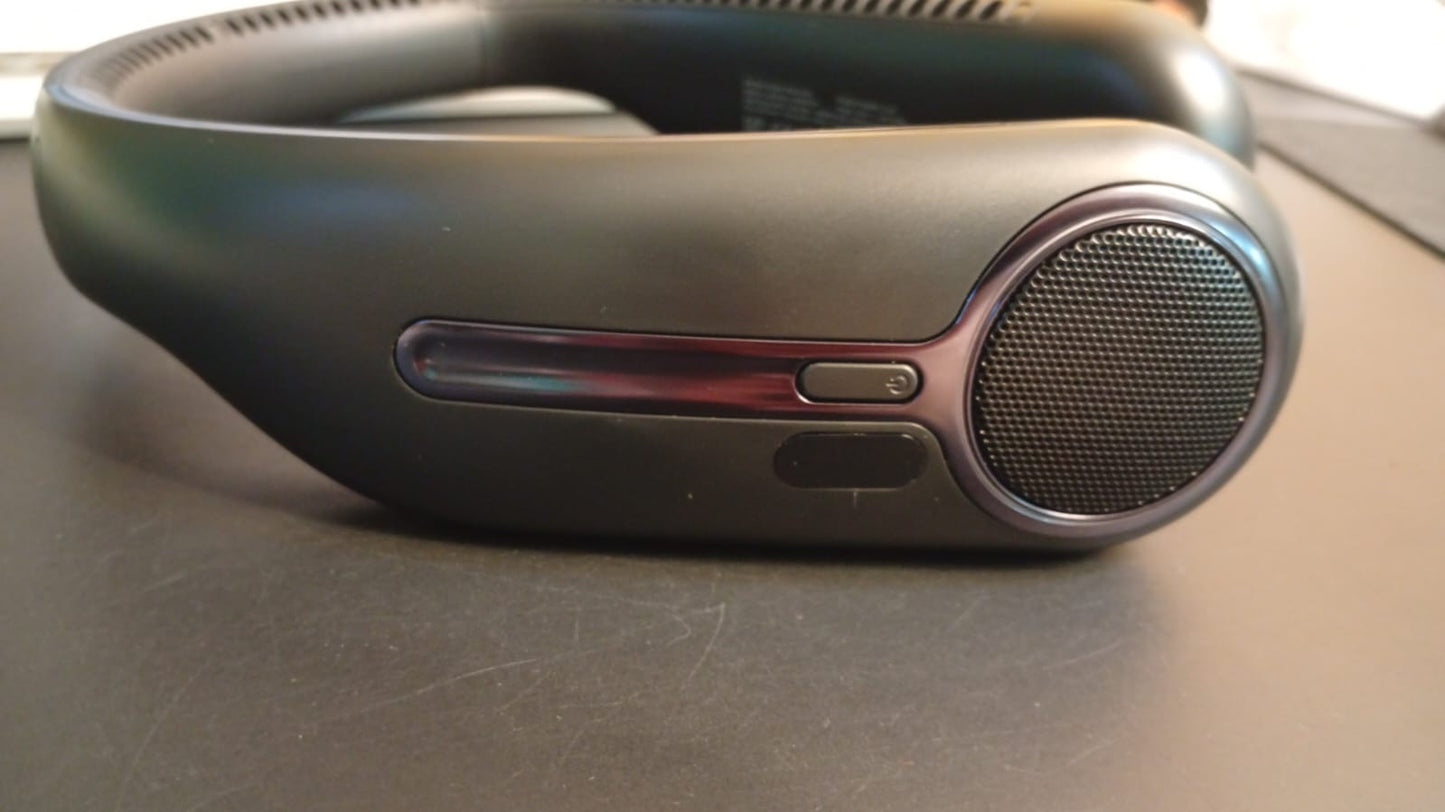 Ventilador de cuello portátil, sin aspas, 4 velocidades, recargable.