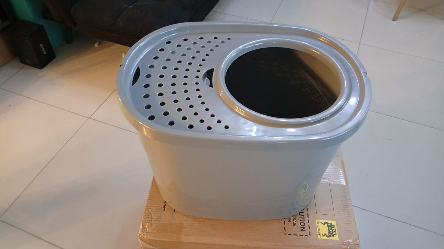 Amazon Basics, Caja de arena alta, para gatos, incluye cuchara.