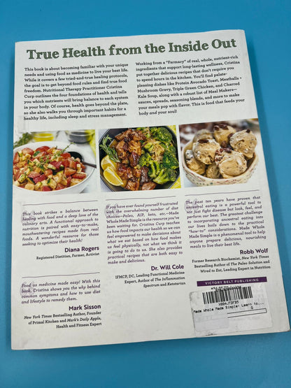Made Whole Made Simple libro en ingles de recetas saludables
