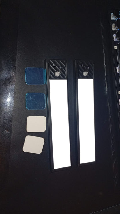 Luces con sensor de movimiento, 3 temp. recargables, regulables.