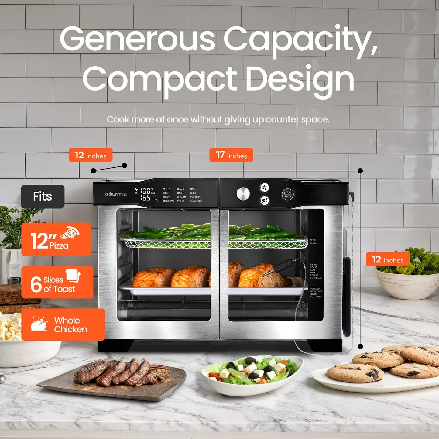 Freidora de Aire Digital de 6 Rebanadas Gourmia Horno 24L