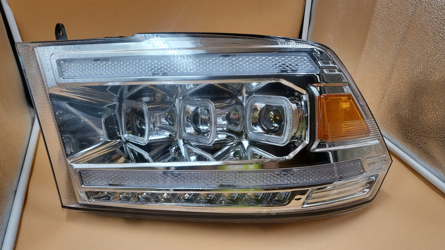 Faros delanteros LED halógenos Dodge Ram 1500 2500 3500 DETALLE