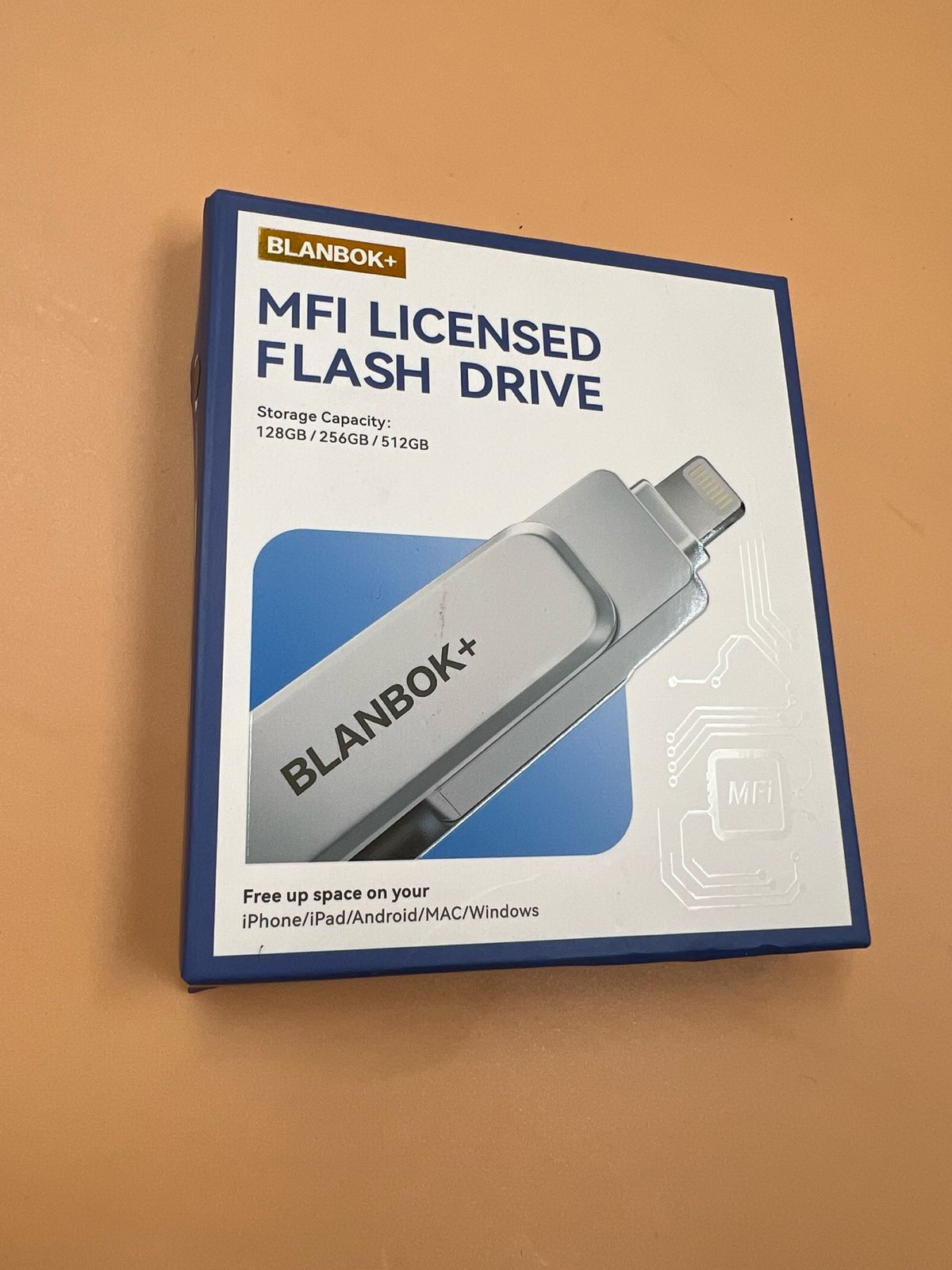 MFi - Unidad flash 128GB para iPhone Blanbok+
