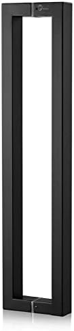 Manija de puerta retangular, acero inoxidable, negro matte.