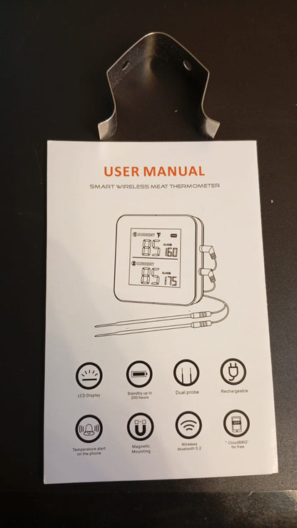 Termómetro para carne IP-61, con 2 sondas, recargable, iprobe.