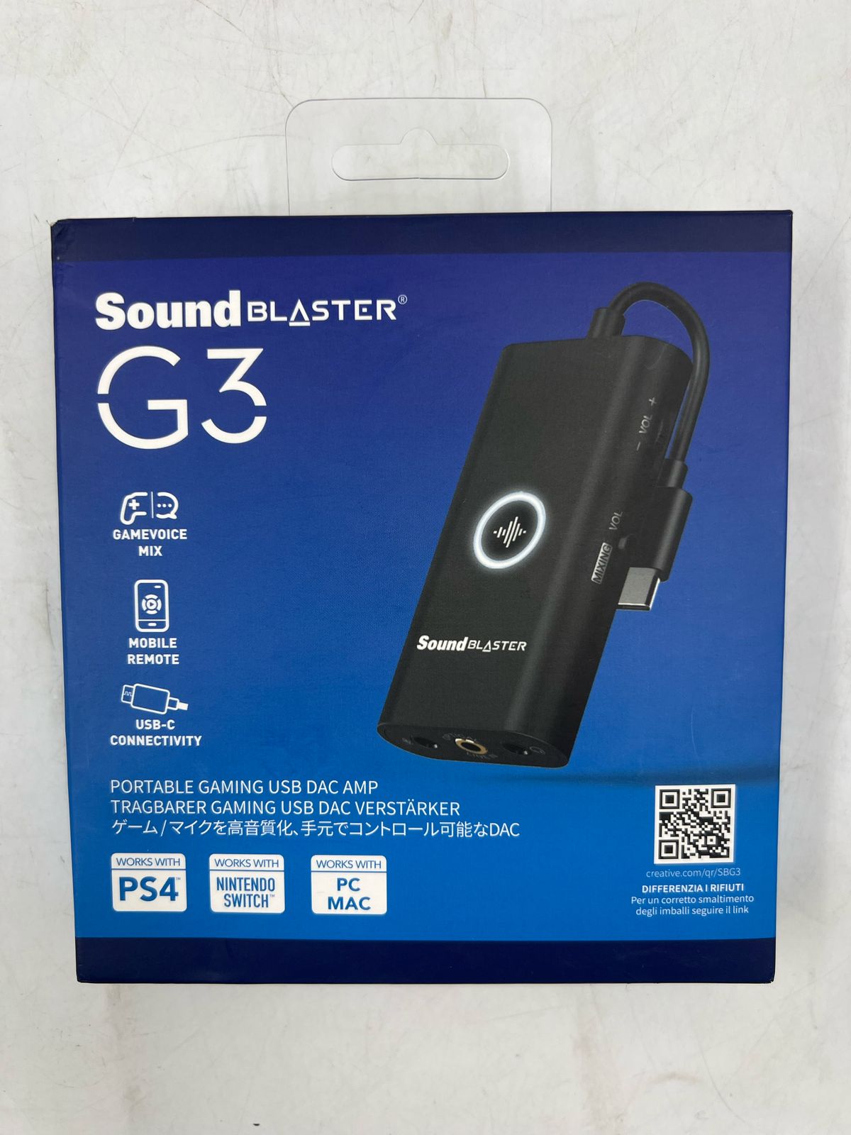 CREATIVE SOUND BLASTER G3 amplificador PS4-5 Nintendo
