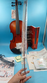 Juego de violín Kmise acústico 4/4, con estuche, colofonia y cuerdas.