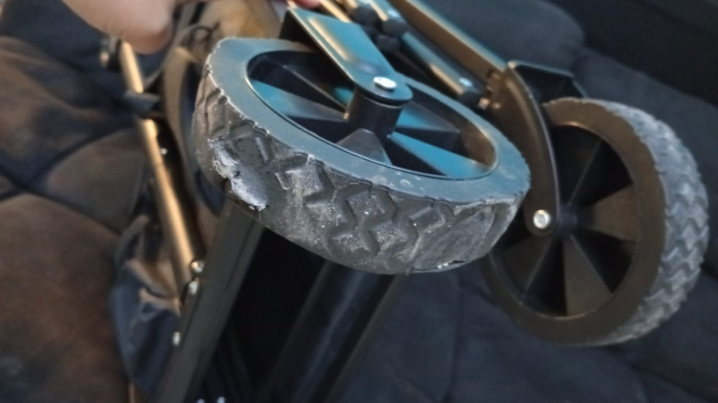 Carro plegable plegable, resistente, 180 lbs. (Detalle en rueda).