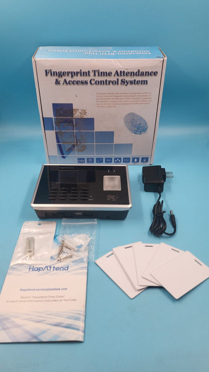 HapAttend Paquete de reloj de tiempo con 5 tarjetas RFID. USADO