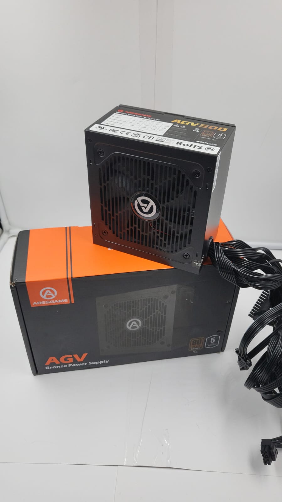 Fuente de alimentación AGV Series 500W, certificado 80 Plus Bronze, fuente de alimentación no modular
