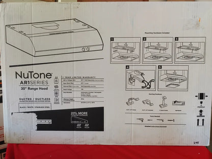 Campana de cocina 30" convertible de acero inoxidable NuTone AR1