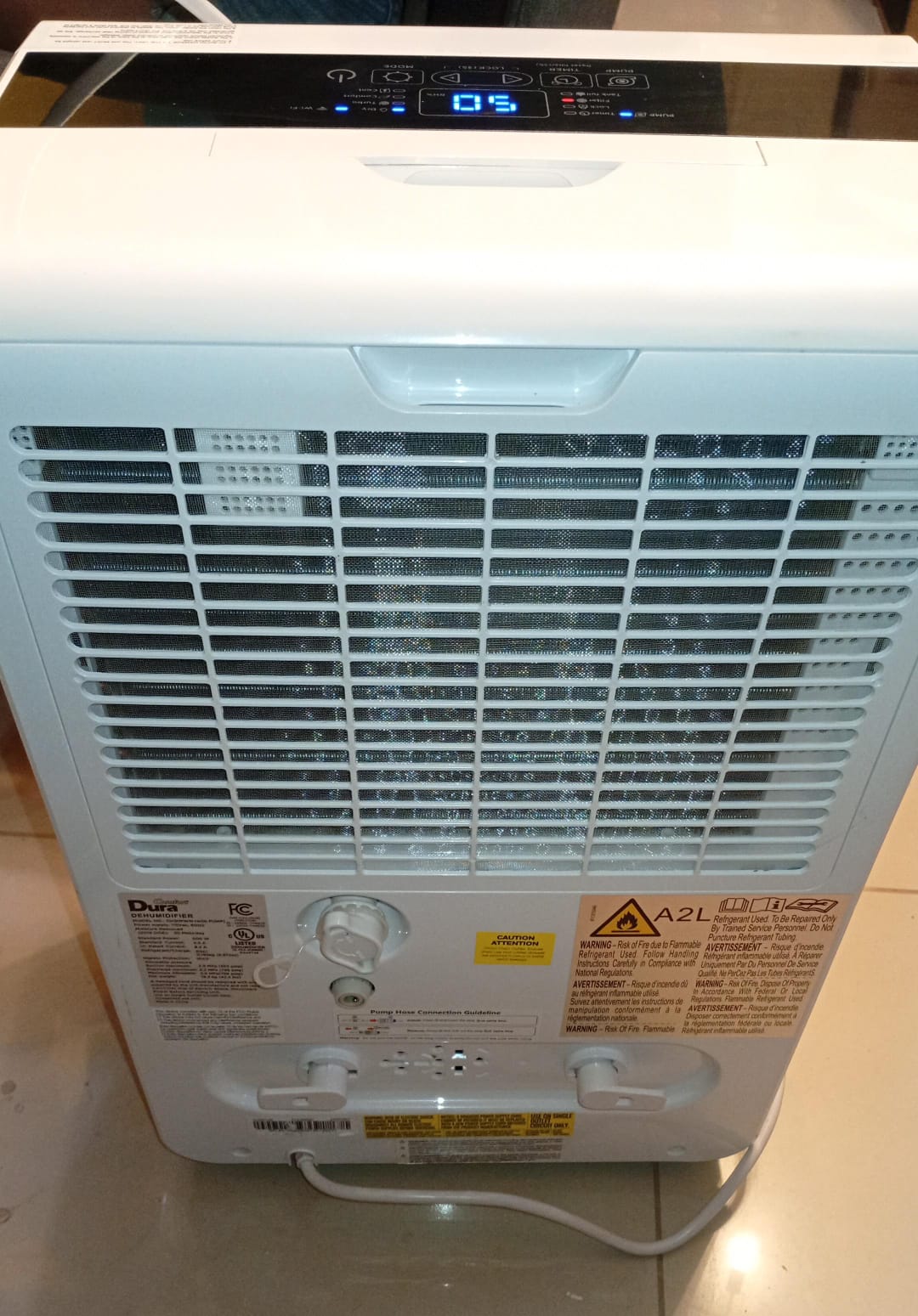 Deshumidificador, 4500 pies cuadrados, manguera drenaje,(USADO).