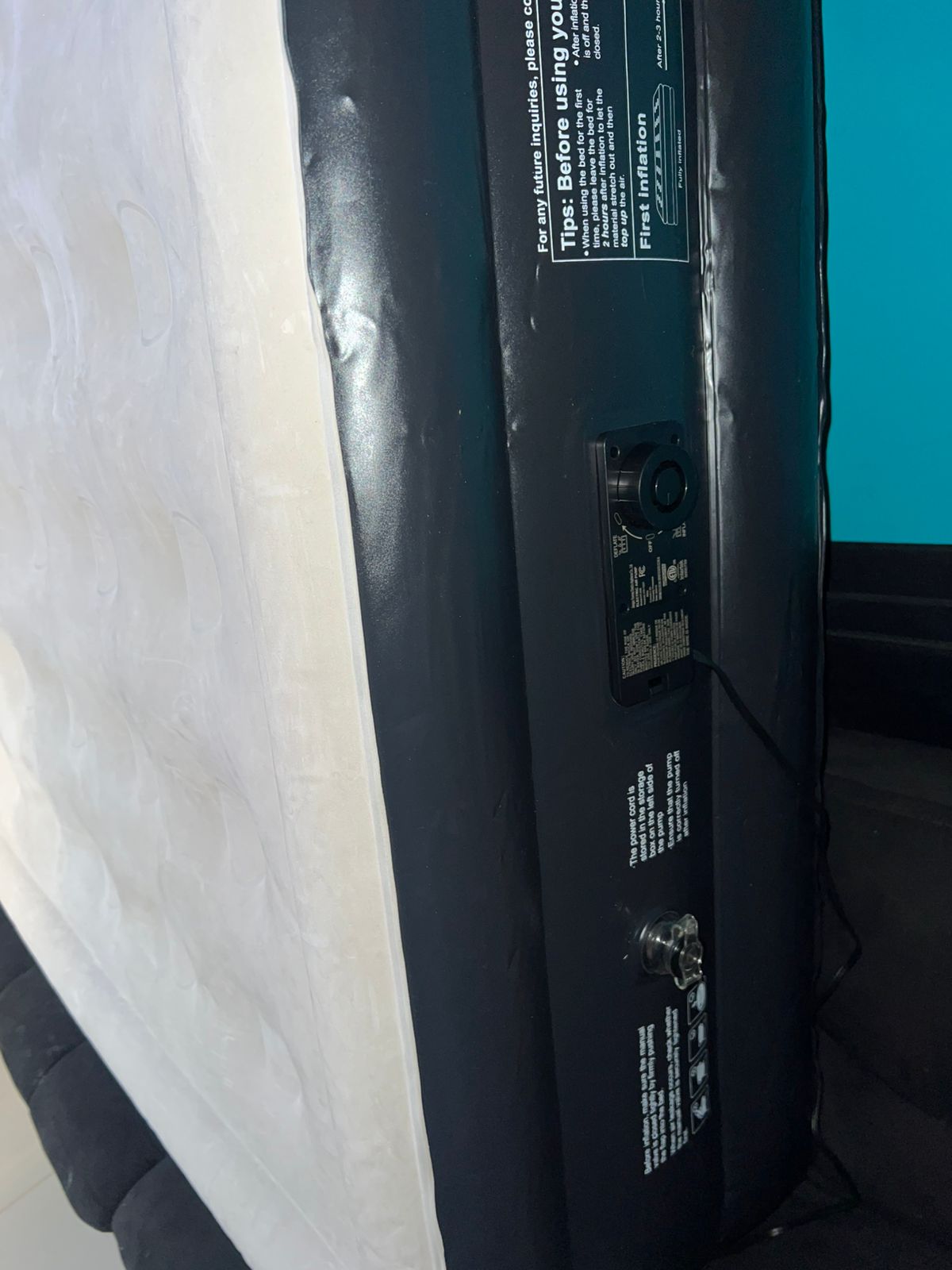 Colchón de aire Queen bomba incorporada 18"elevado (USADO)