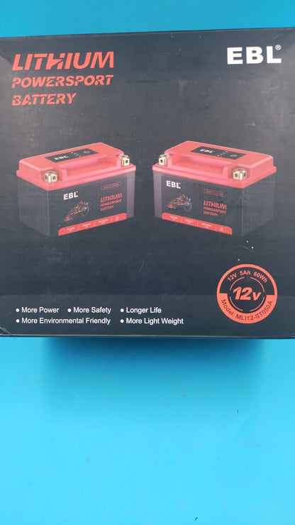 Batería EBL para motocicleta 12V 5Ah 60Wh 300A (USADO)