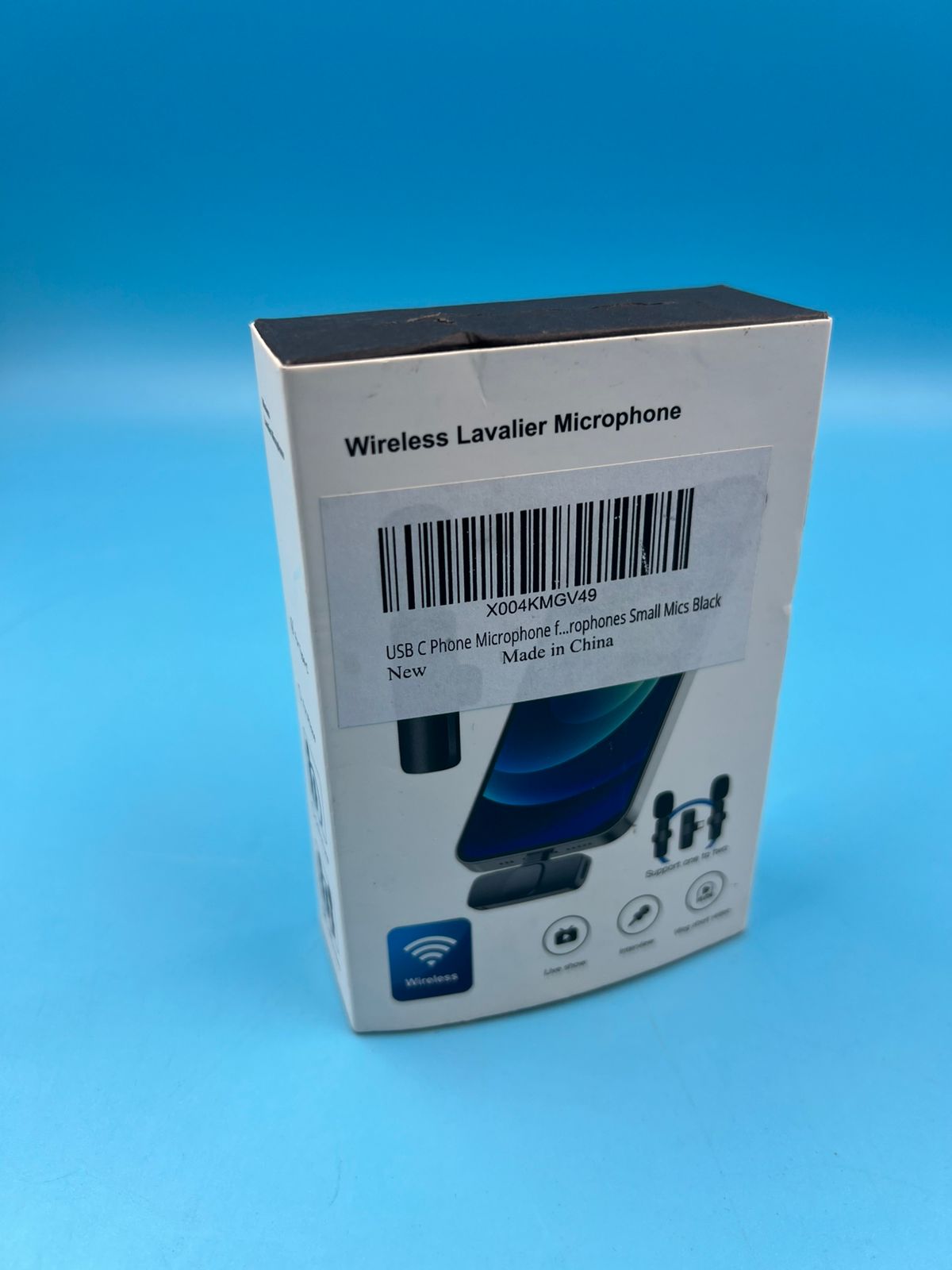 Micrófono lavalier inalámbrico teléfono tipo C + adaptador