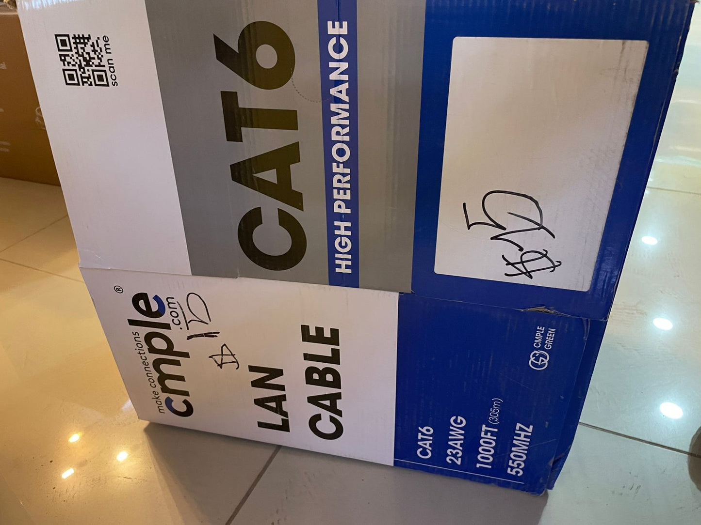 Cable Ethernet LAN de red Cat6 (UTP), 23 AWG, CMR.