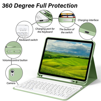Funda Kenke para iPad de 11", con teclado, Bluetooth, portalápices.(USADO).