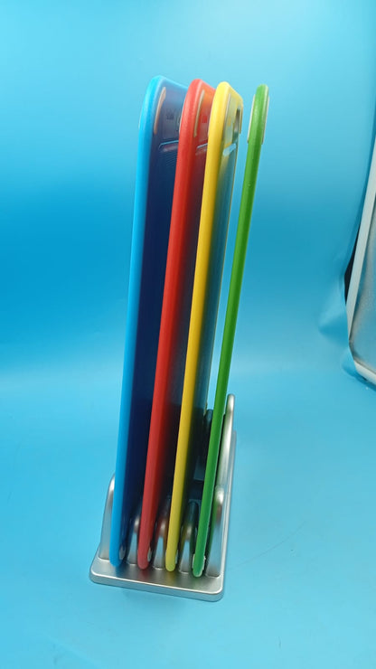 Tablas de cortar de plástico, juego de 4 con soporte, sin BPA, Aichoof.