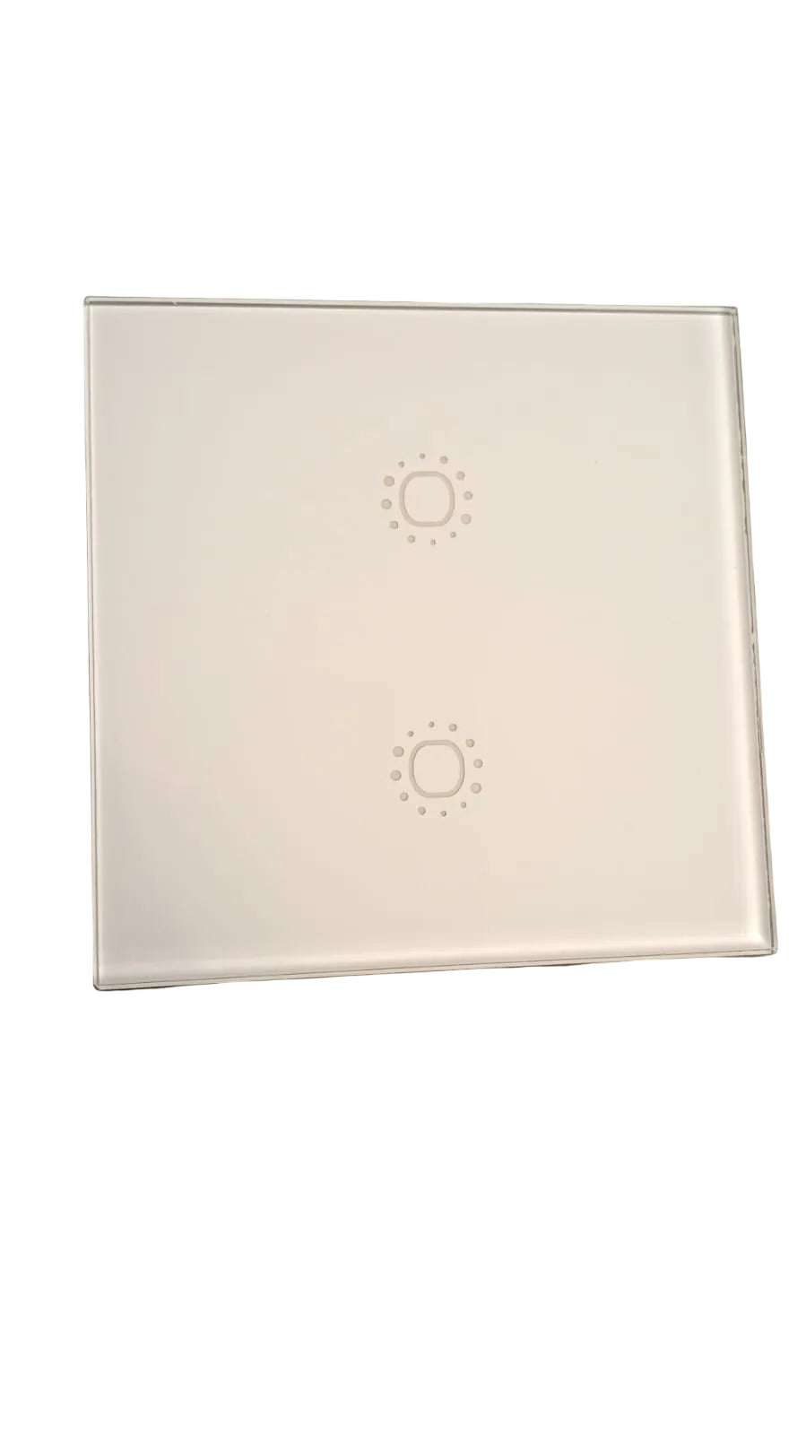 Interruptor táctil de pared, WIFI, Panel de vidrio, doble, blanco.