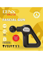 Pistola de masaje muscular DENX DX1716 alta potencia 8 cabezales