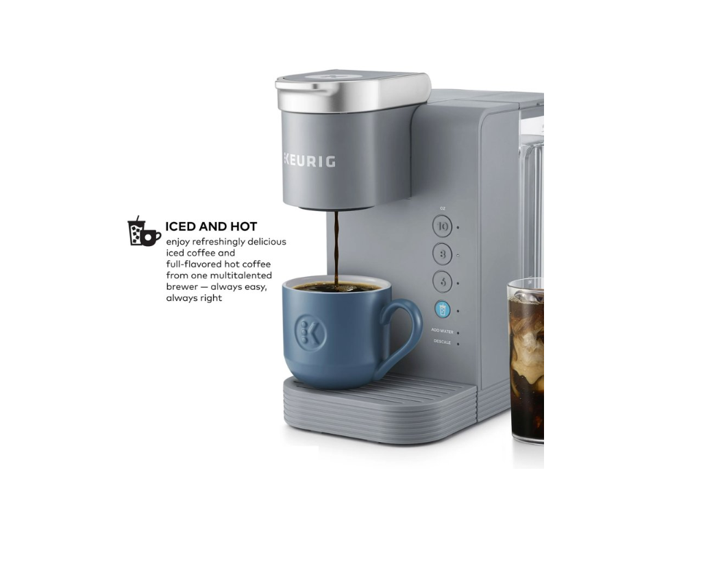 Cafetera de cápsulas individuales para café frío y caliente, Keurig.