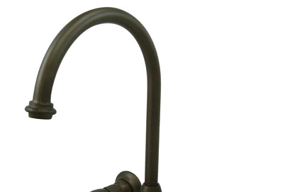 Grifo de cocina de puente de dos manijas y dos orificios para montaje en pared