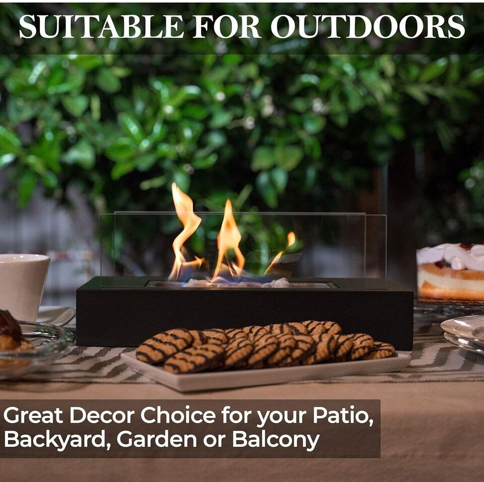 Chimenea de mesa, portátil para interior/exterior, para decoración de mesa de patio.