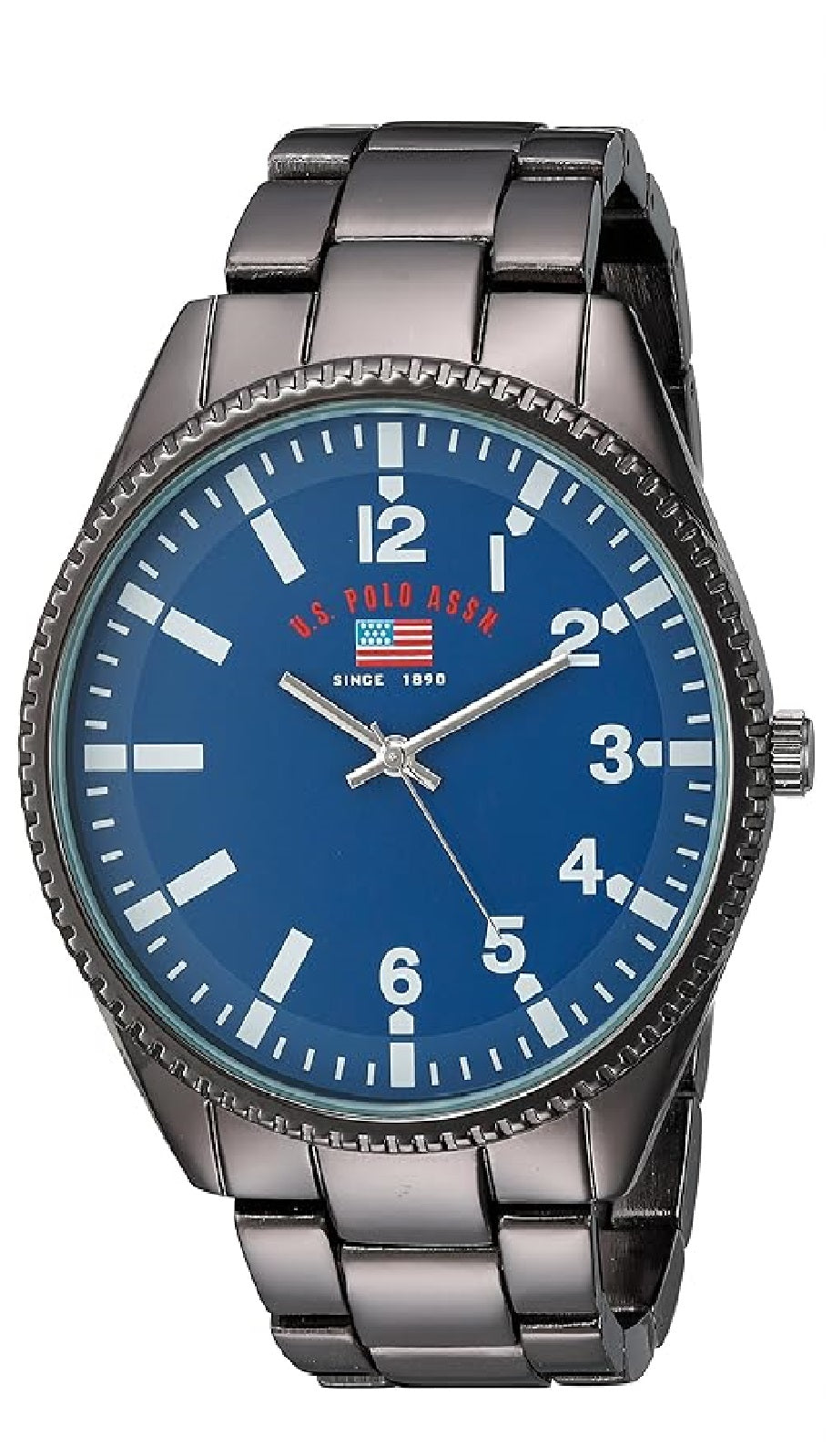 U.S. Polo Assn. Reloj analógico para hombre, acero inoxidable.