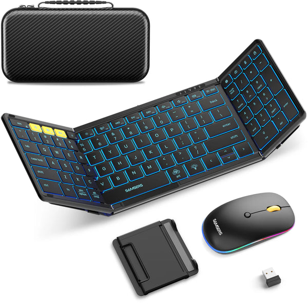 Teclado plegable retroiluminado portatil con mouse
