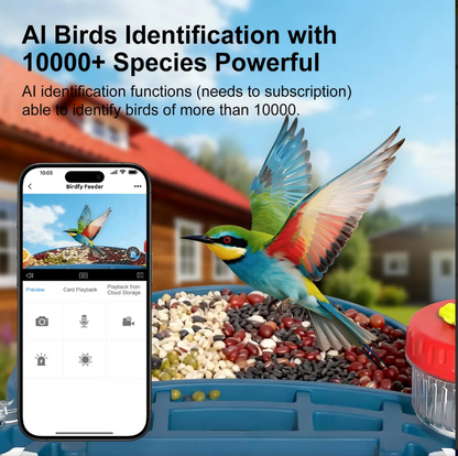 Comedero Inteligente Para Pájaros Minixtec, Con Cámara, Solar.