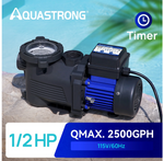 Bomba para piscina Aquastrong PSP050T-PU, 1/2 HP dentro/sobre suelo.